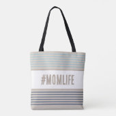 モンライフターコイズブルーとベージュ トートバッグ (裏面)