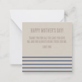 モンライフターコイズブルーとベージュ ノートカード (裏面)