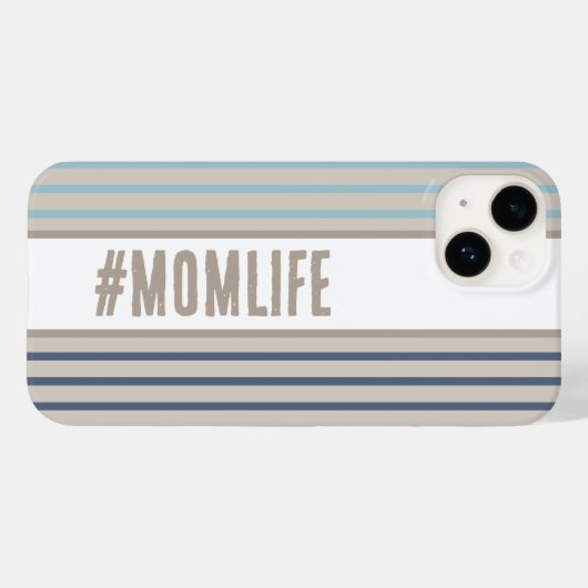 モンライフターコイズブルーとベージュ Case-Mate iPhoneケース (裏面 (横))