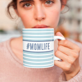 モンライフブルーとホワイト コーヒーマグカップ