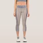 モンライフベージュ青と白 カプリレギンス (正面)