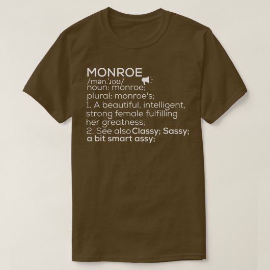 モンロー名モンロー定義モンロー女性名M Tシャツ (デザイン正面)