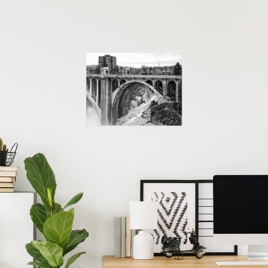 モンロー通りブリッジ – スポケーンワシントン ポスター (ホームオフィス)