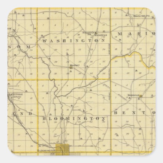 モンロー郡の地図 スクエアシール (正面)