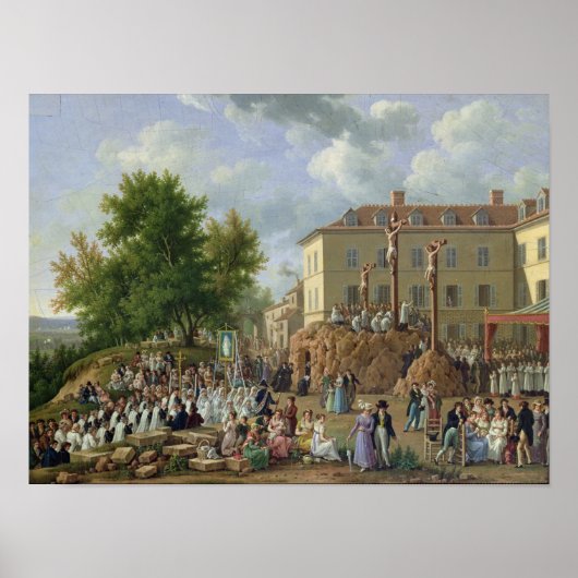 モンヴァレリエンへの宗教的な行列， 1819 ポスター (正面)