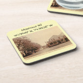 モンヴィルNJマップ座標ヴィンテージスタイル コースター (左側)