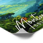 モンヴェルデコスタリカヴィンテージ旅行イラストレーション ポスター (角)