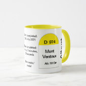 モンヴェントウフランスのクス、ロードマーカー、ロードバイク、クライム マグカップ (正面右)