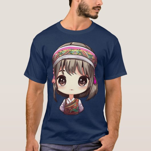 モン族アニメの友達 Tシャツ (正面)