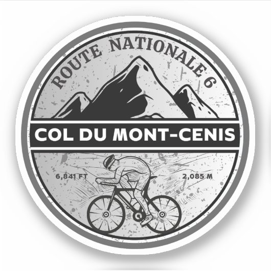 モン・スニ峠 フランス アルプス 自転車 シール (正面)