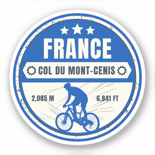 モン・スニ峠 フランス アルプス 自転車  シール (正面)