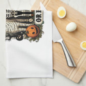 モーかブーハロウィンの牛 キッチンタオル (四つ折り)