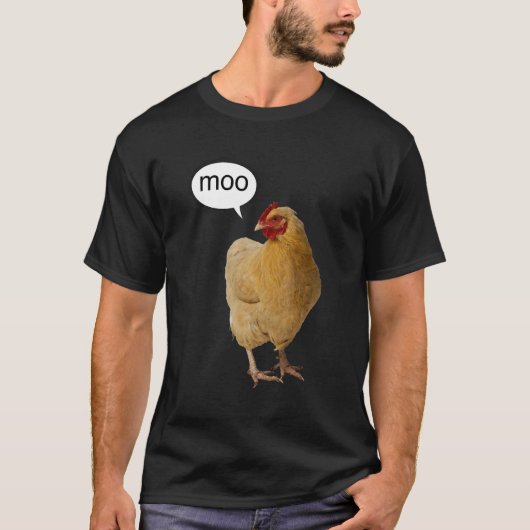 モーと鳴くニワトリ Tシャツ (正面)