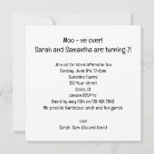 モーもう終わりだ！牛の誕生日、農園の誕生日招待状 カード (裏面)