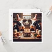 モーもう終わりだ!牛の誕生日、農園の誕生日招待状 カード (正面/裏面インサイチュ)
