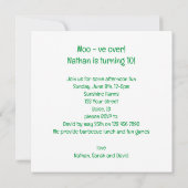 モーもう終わりだ!牛の誕生日、農園の誕生日招待状 カード (裏面)