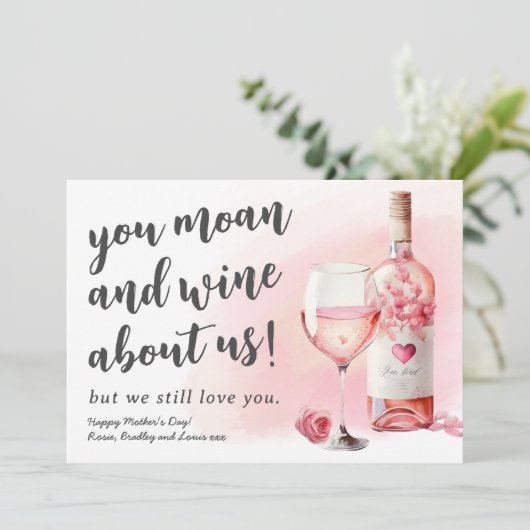 モーアおもしろいンとワインの母親の日 カード (スタンド正面)