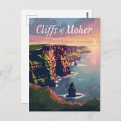 モーアの夕日の崖 ポストカード (正面/裏面)
