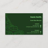 モーア概要カスタムダークグリーン芝生メンテナンス 名刺 (裏面)