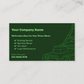 モーア概要カスタムダークグリーン芝生メンテナンス 名刺 (正面)