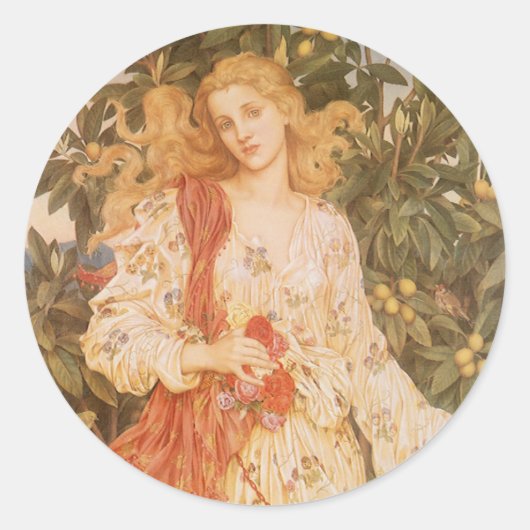 モーガンによる花と花々の女神フローラ ラウンドシール (正面)