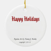 モーガンのクラシックな馬 セラミックオーナメント (裏面)