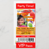 モーガンの夏の酒宴VIPのチケットの写真のパーティー(赤い) 招待状 (正面/裏面)