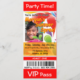 モーガンの夏の酒宴VIPのチケットの写真のパーティー(赤い) 招待状