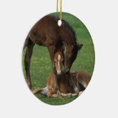 モーガンの子馬の遊ぶこと セラミックオーナメント (右)