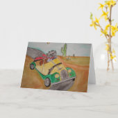 モーガンの操業挨拶状 カード (黄色い花)