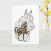 モーガンの馬の芸術 カード (黄色い花)