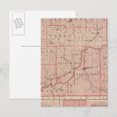 モーガン県の地図とモーレスビル ポストカード (正面/裏面)