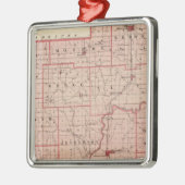 モーガン郡とムーアビルの地図 メタルオーナメント (左)