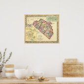 モーガン、バークレー、ジェファーソン郡の地図 ポスター (キッチン)