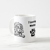 モーキーが大好き |犬の名前とポープリント コーヒーマグカップ (正面左)