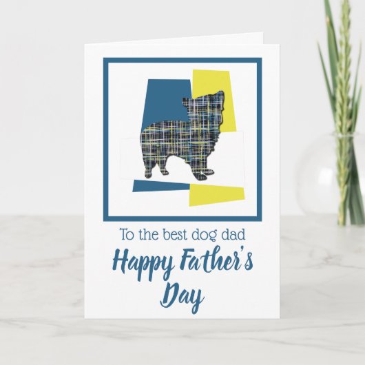 モーキーの犬のシルエット トリカラー 父の日カード カード (正面)