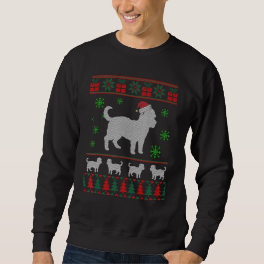 モーキーの犬のダサ可愛いクリスマスセーター スウェットシャツ (正面)