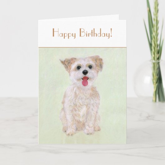 モーキーの犬の誕生日折りたたみカード カード (正面)