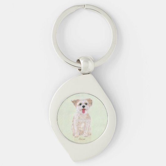 モーキーの犬スワールキーチェーン キーホルダー (正面)