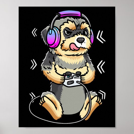 モーキーの犬 ビデオゲーム ゲーミング コンソール ゲーマー ポスター (正面)