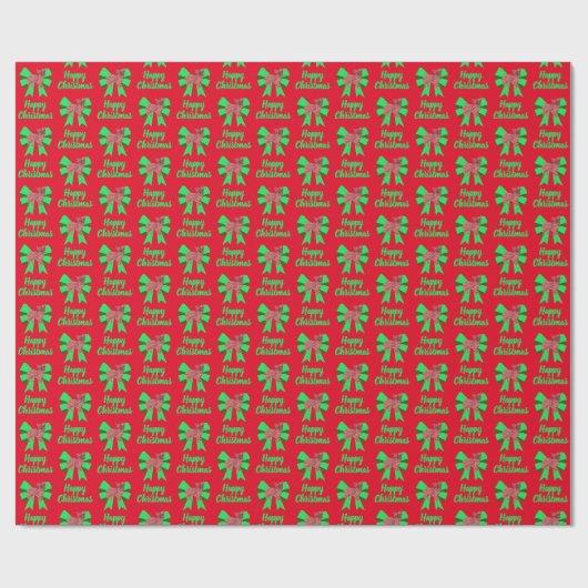 モーキーキュートクリスマスシルエット犬&バウ赤 ラッピングペーパー (フラット)