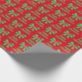 モーキーキュートクリスマスシルエット犬&バウ赤 ラッピングペーパー (角)