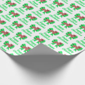 モーキーキュートクリスマスシルエット犬&ボウホワイト ラッピングペーパー (角)