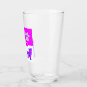 モーキーシルエットドッグ&ポーピンクとブルースクエア タンブラーグラス (左)