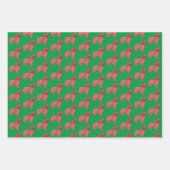 モーキーテリアドッグシルエットグリーンウメリーォーフマス ラッピングペーパーシート (正面3)