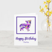 モーキーテリアドッグシルエットPPY&B誕生日 カード (黄色い花)