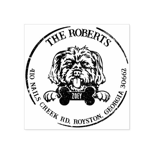 モーキードッグファミリー差出人住所 ラバースタンプ (インプリント)