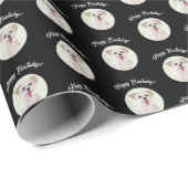 モーキーブラックラッピング紙ラウンドイメージ ラッピングペーパー (ロールコーナー)