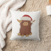 モークリスマスかわいいシャギーのハイランド牛サンタ クッション (ブランケット)