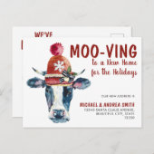 モークリスマス休暇引越し用バイキング牛ニューホーム 案内ポストカード (正面/裏面)